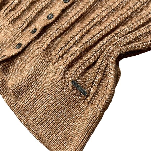 VTG Y2K Abercrombie & Fitch Light Brown Button Up Long Sleeve Cardigan XS - Picture 3 of 8